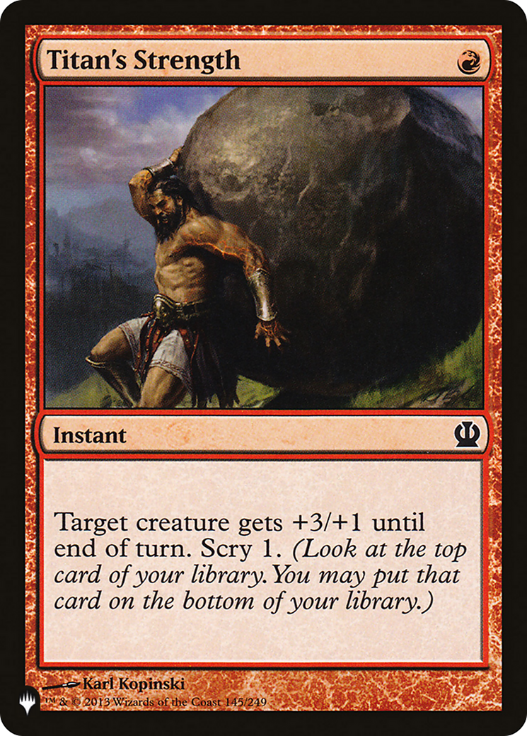 Titan's Strength [The List] | The Time Vault CA