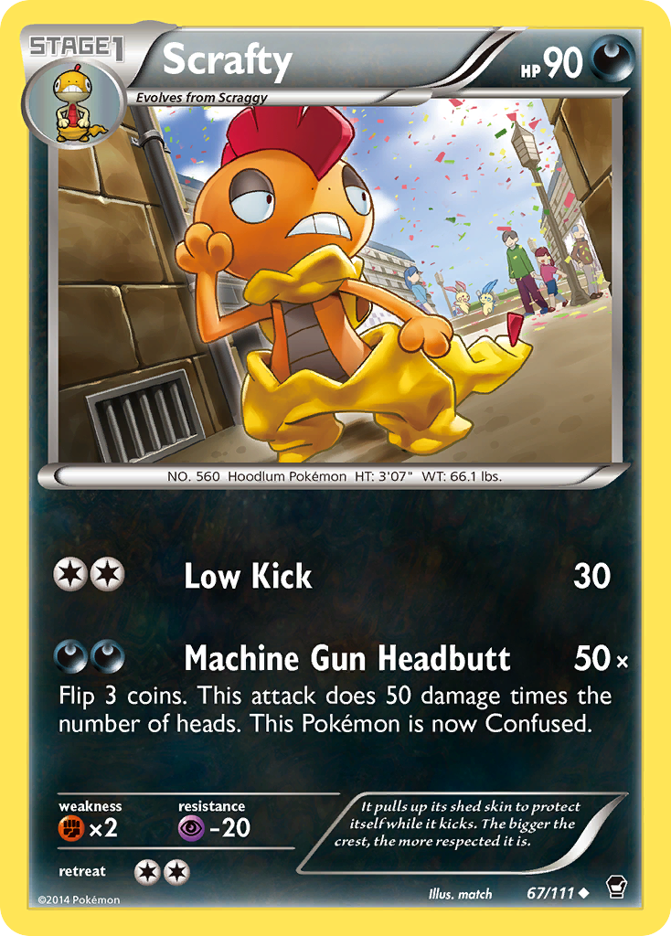 Scrafty (67/111) [XY: Furious Fists] | The Time Vault CA