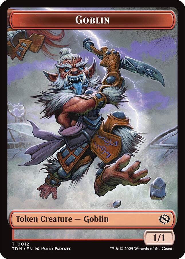 Dog // Goblin Double-Sided Token [Tarkir: Dragonstorm Commander Tokens] | The Time Vault CA