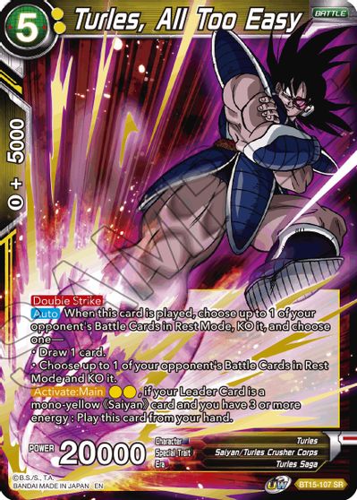 Turles, All Too Easy (BT15-107) [Saiyan Showdown] | The Time Vault CA