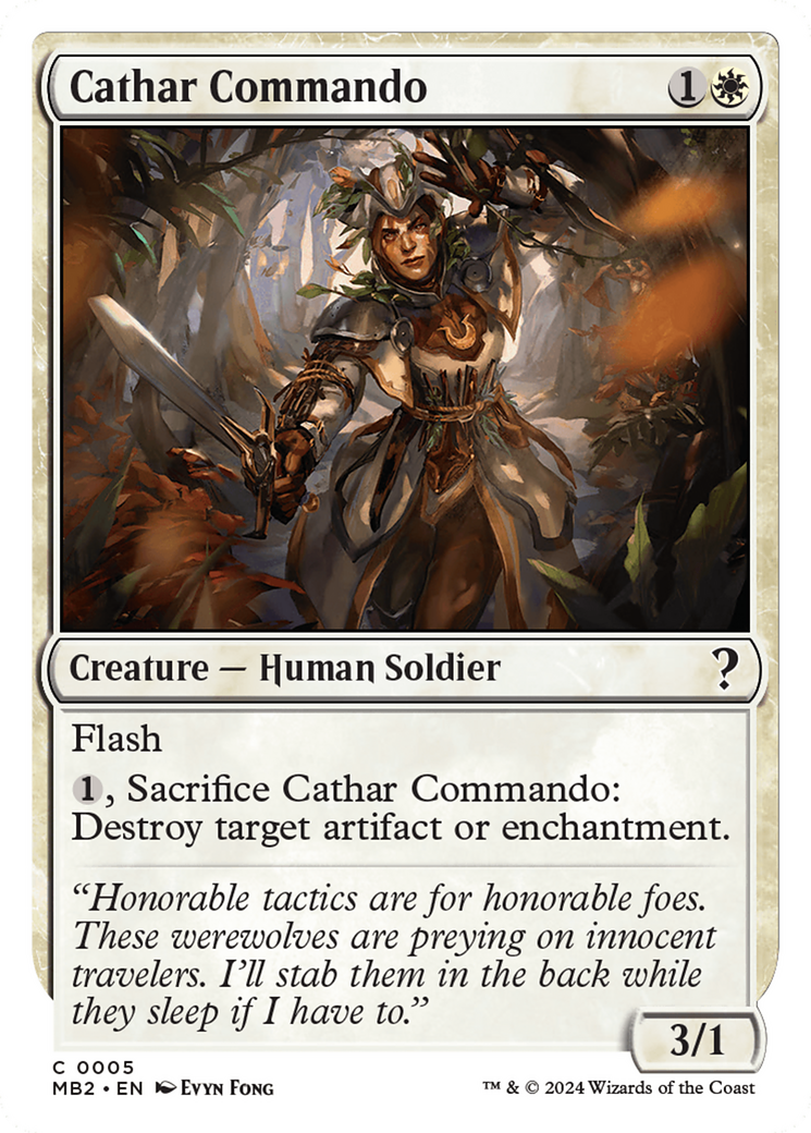 Cathar Commando (White Border) [Mystery Booster 2] | The Time Vault CA