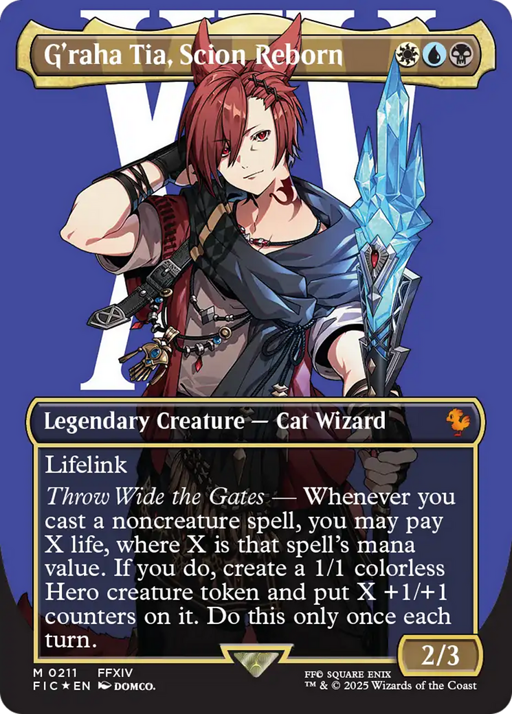 G'raha Tia, Scion Reborn (Borderless) (Surge Foil) [FINAL FANTASY Commander] | The Time Vault CA