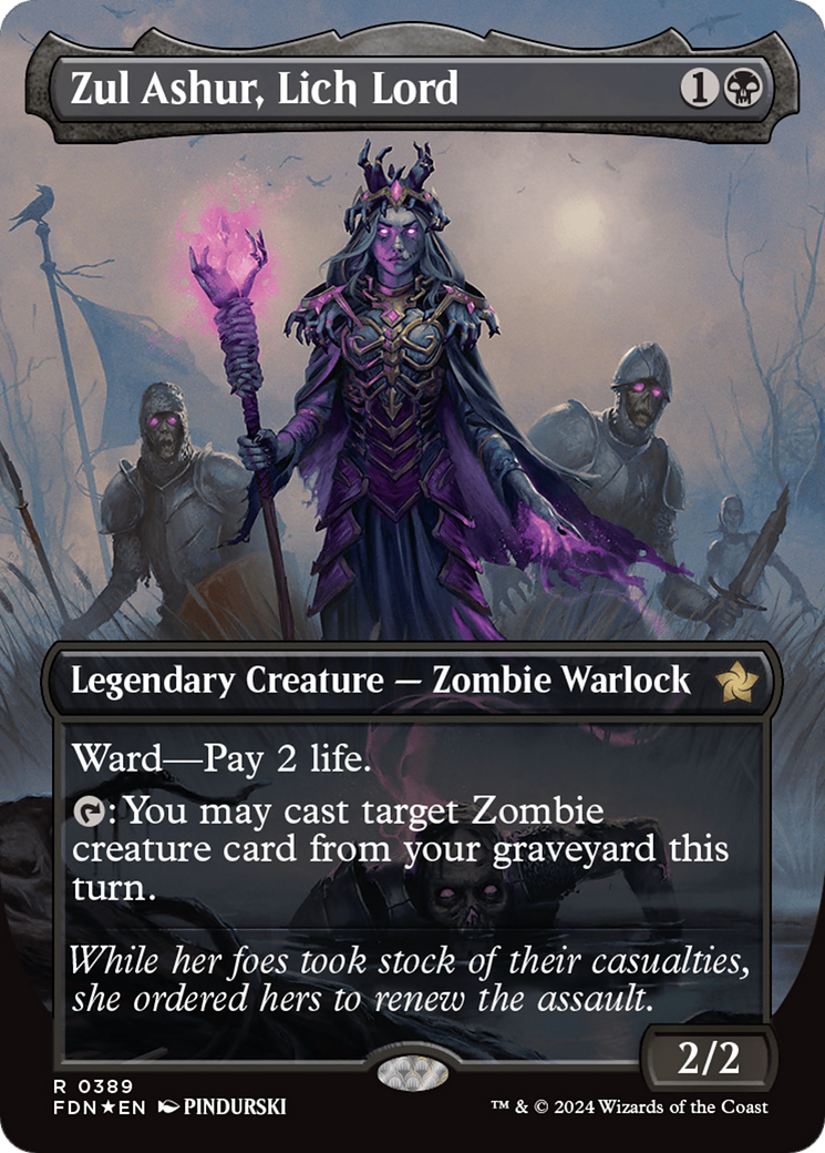 Zul Ashur, Lich Lord (Borderless) (Mana Foil) [Foundations] | The Time Vault CA