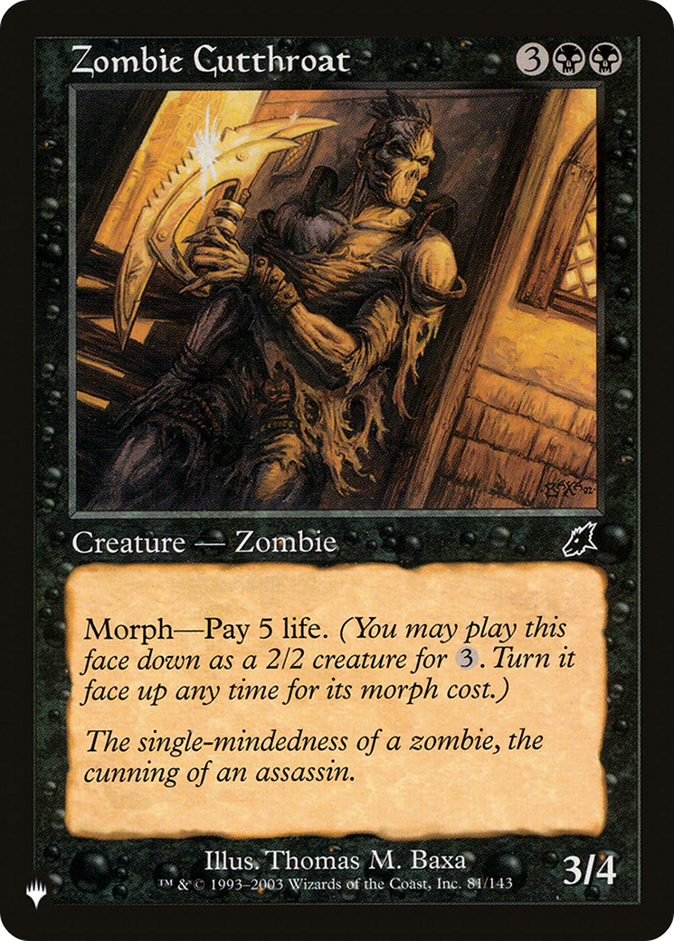 Zombie Cutthroat [The List Reprints] | The Time Vault CA