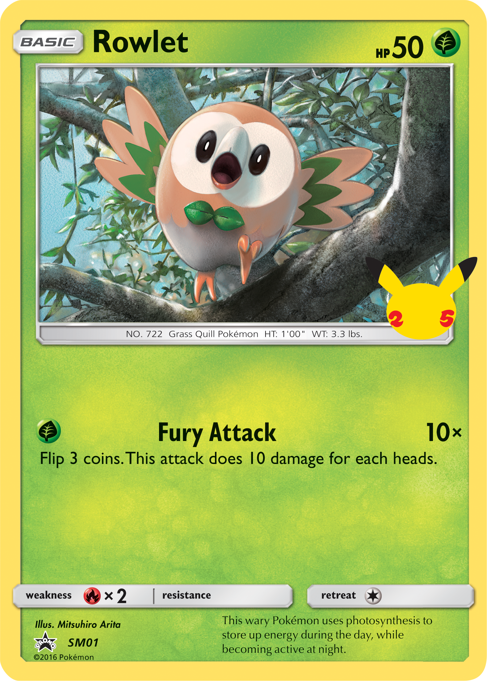 Rowlet (SM01) (Jumbo Card) [First Partner Pack] | The Time Vault CA