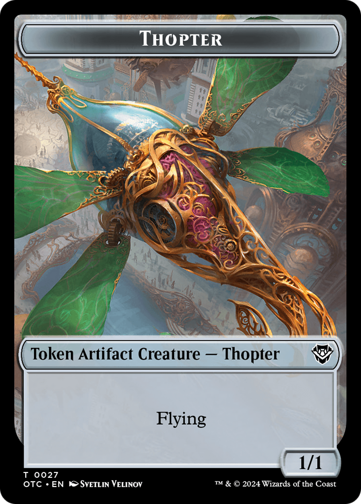 Thopter // Treasure Double-Sided Token [Outlaws of Thunder Junction Commander Tokens] | The Time Vault CA