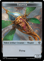 Thopter // Manifest Double-Sided Token [Outlaws of Thunder Junction Commander Tokens] | The Time Vault CA