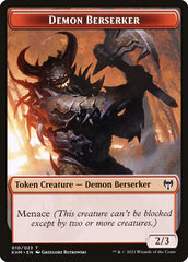Elf Warrior // Demon Berserker Double-Sided Token [Kaldheim Tokens] | The Time Vault CA