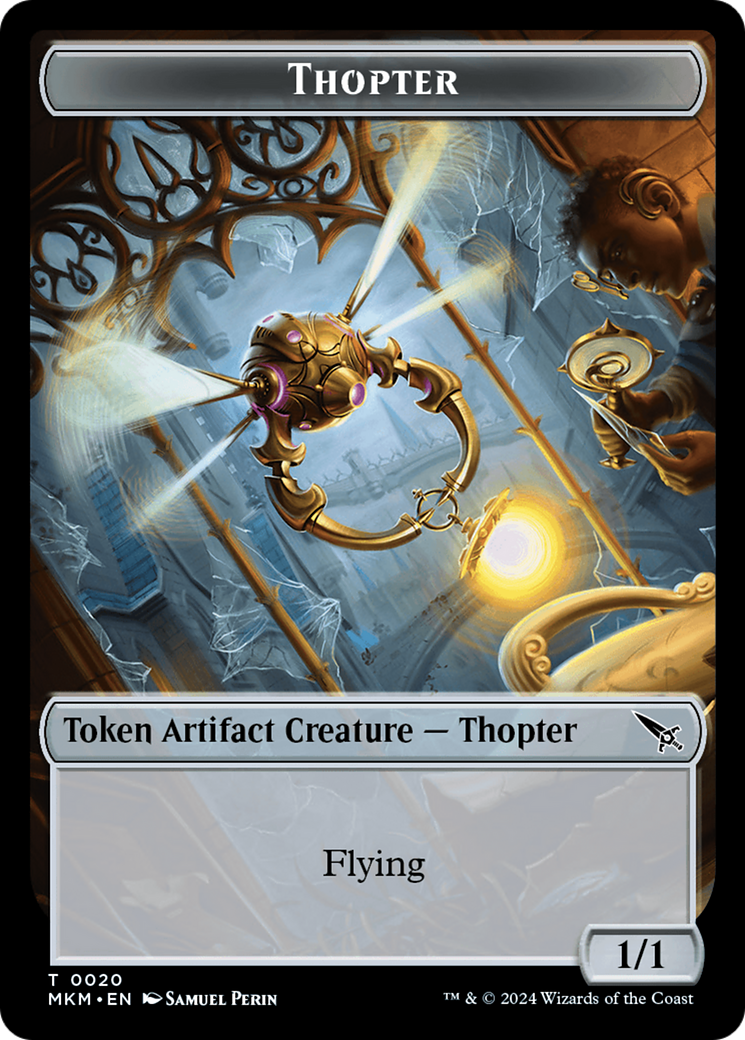 Thopter (0020) // Clue (0018) Double-Sided Token [Murders at Karlov Manor Tokens] | The Time Vault CA