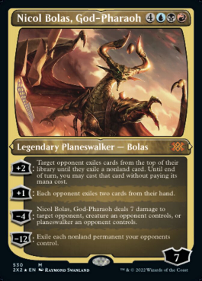 Nicol Bolas, God-Pharaoh (Foil Etched) [Double Masters 2022] | The Time Vault CA