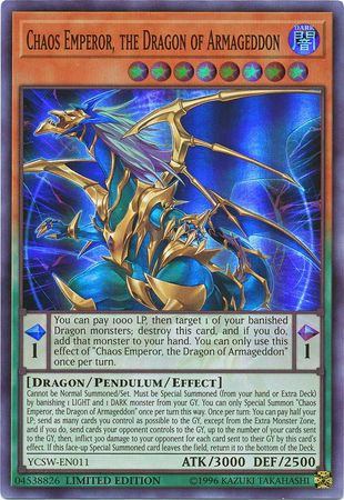 Chaos Emperor, the Dragon of Armageddon [YCSW-EN011] Super Rare | The Time Vault CA