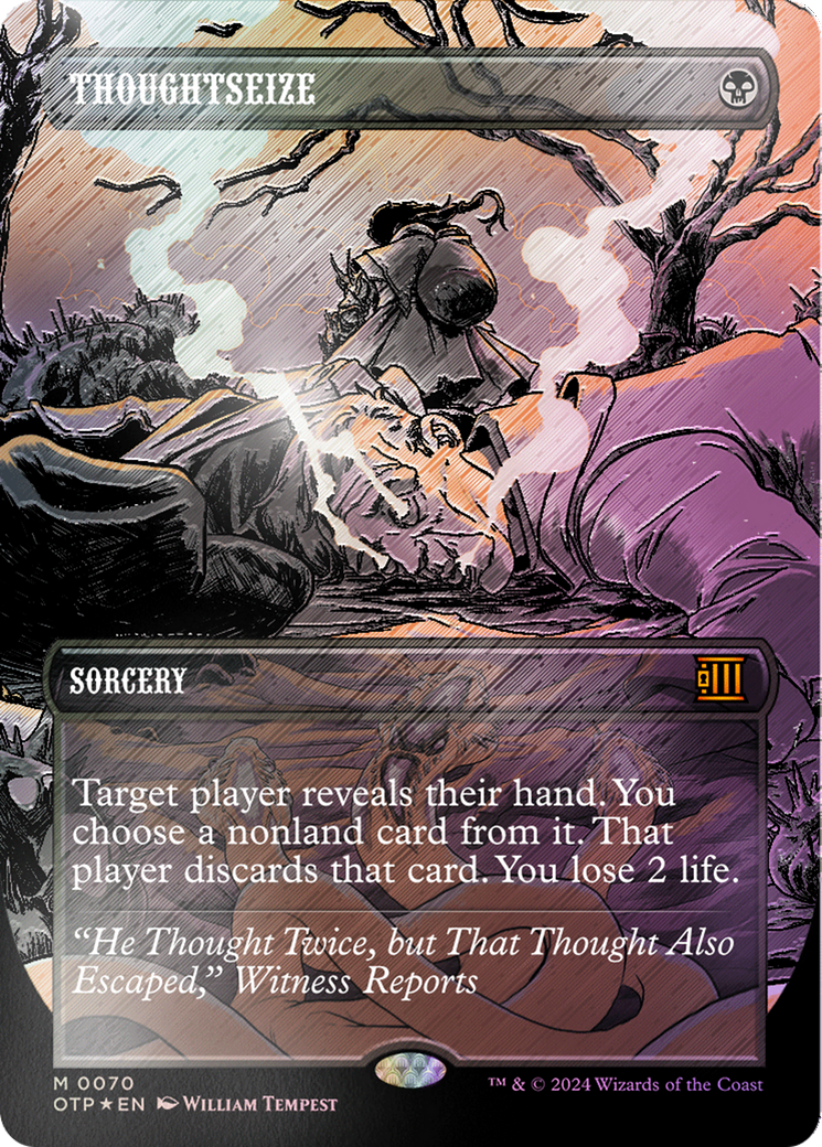 Thoughtseize (Textured Foil) [Outlaws of Thunder Junction: Breaking News] | The Time Vault CA