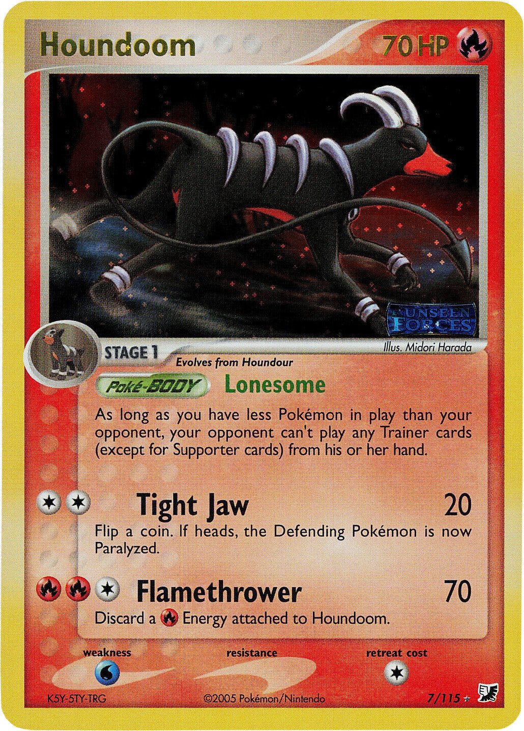 Houndoom (7/115) (Stamped) [EX: Unseen Forces] | The Time Vault CA