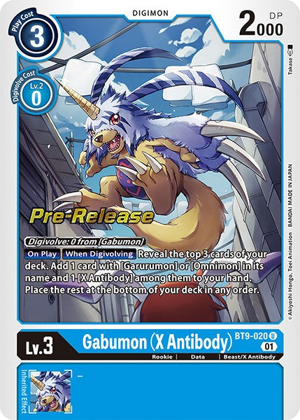 Gabumon (X Antibody) [BT9-020] [X Record Pre-Release Promos] | The Time Vault CA