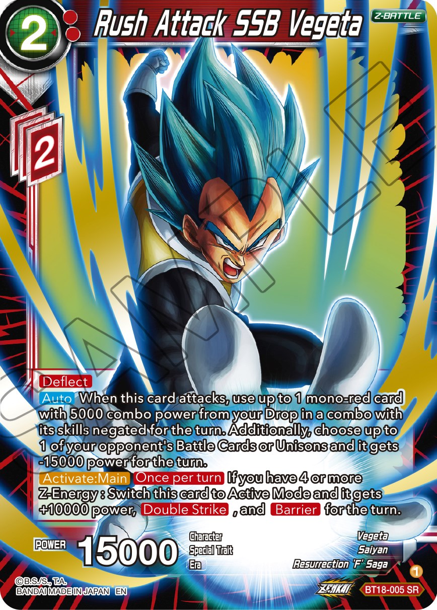 Rush Attack SSB Vegeta (BT18-005) [Dawn of the Z-Legends] | The Time Vault CA