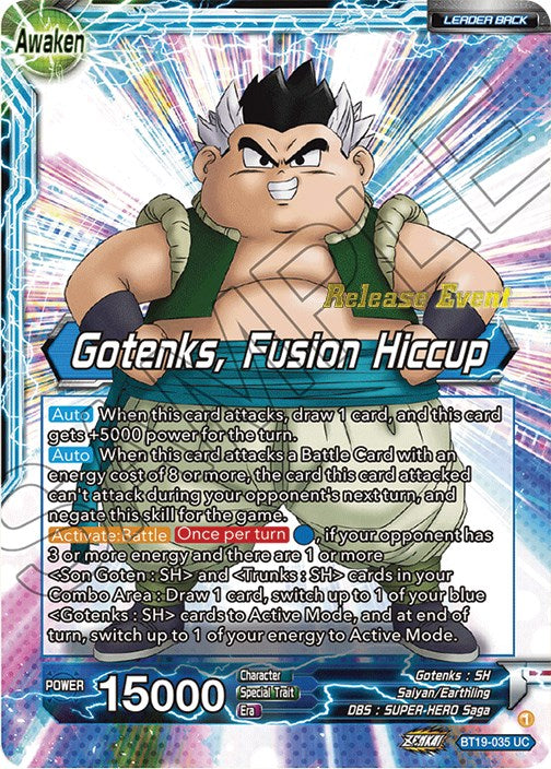 Son Goten & Trunks // Gotenks, Fusion Hiccup (Fighter's Ambition Holiday Pack) (BT19-035) [Tournament Promotion Cards] | The Time Vault CA