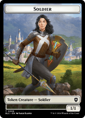 Human // Soldier Double-Sided Token [Bloomburrow Commander Tokens] | The Time Vault CA