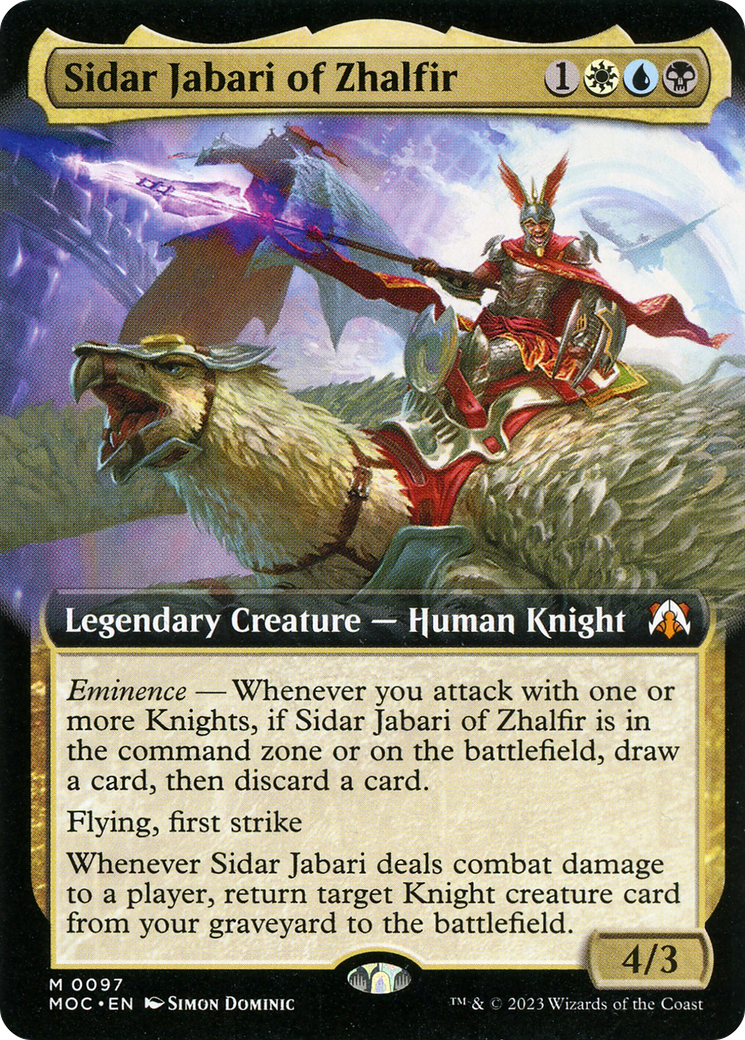 Sidar Jabari of Zhalfir (Extended Art) [March of the Machine Commander] | The Time Vault CA