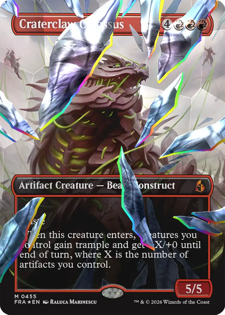 Craterclaw Colossus (Borderless) (Facet Foil) [Reality Fracture] | The Time Vault CA