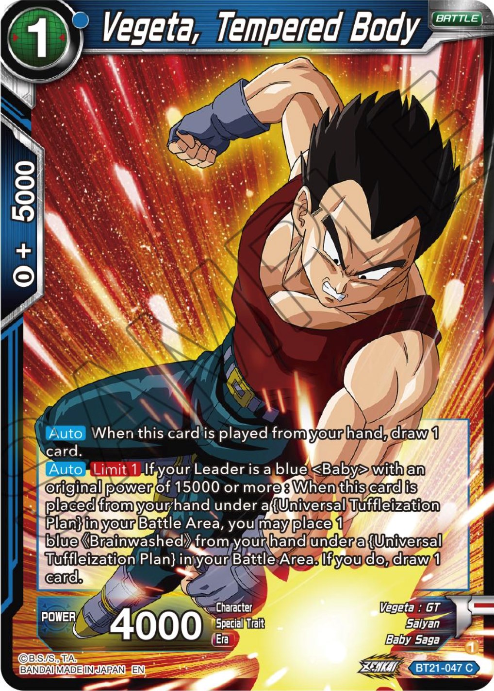 Vegeta, Tempered Body (BT21-047) [Wild Resurgence] | The Time Vault CA