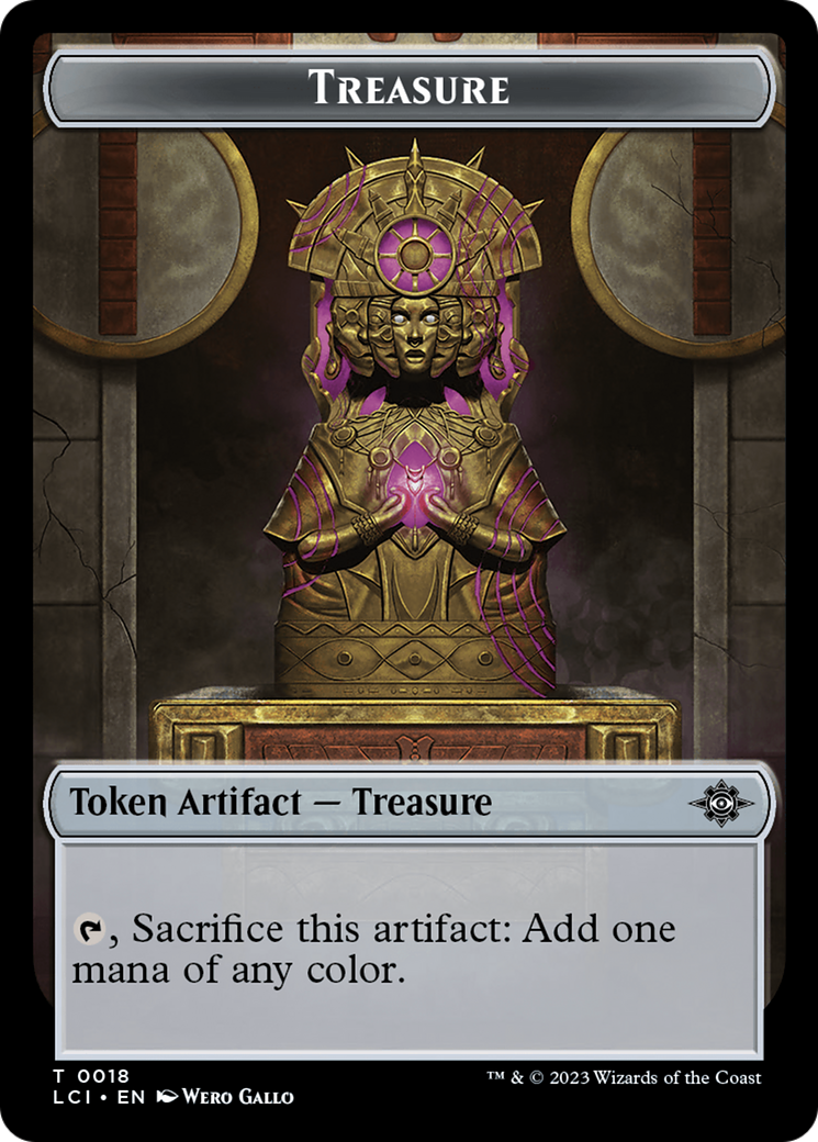 Treasure (0018) // Dinosaur (0009) Double-Sided Token [The Lost Caverns of Ixalan Tokens] | The Time Vault CA