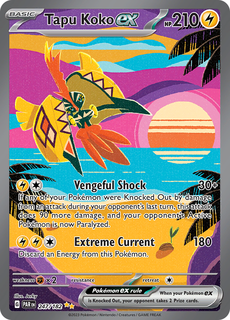 Tapu Koko ex (247/182) [Scarlet & Violet: Paradox Rift] | The Time Vault CA