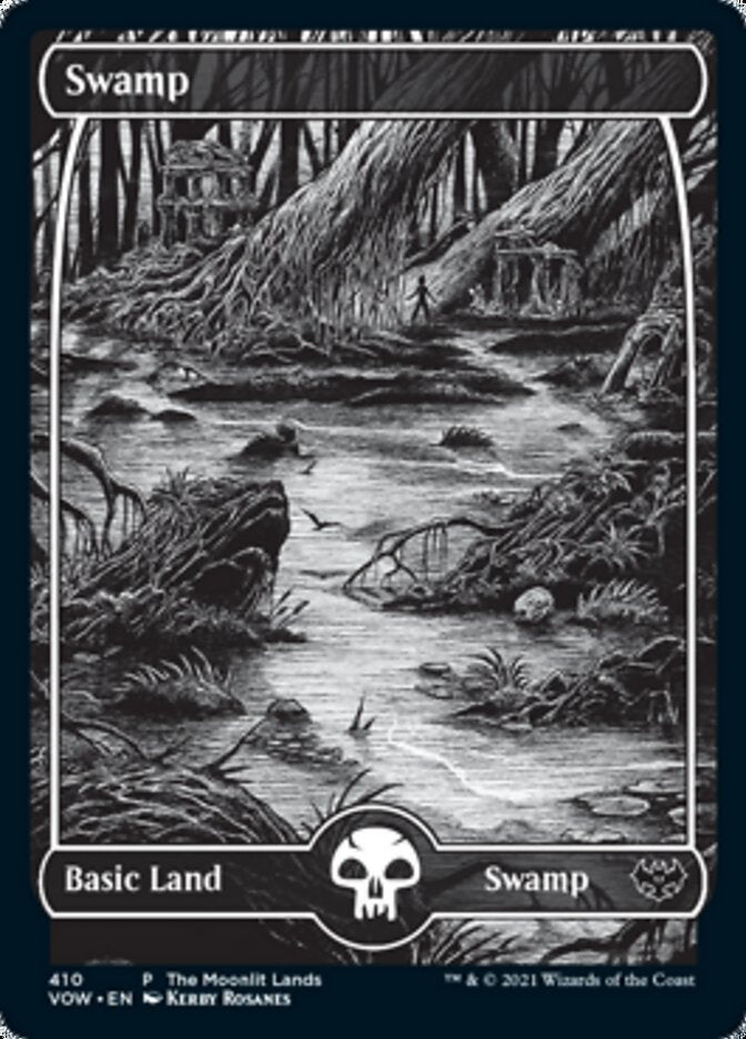 Swamp (The Moonlit Lands) (Foil Etched) [Innistrad: Crimson Vow Promos] | The Time Vault CA