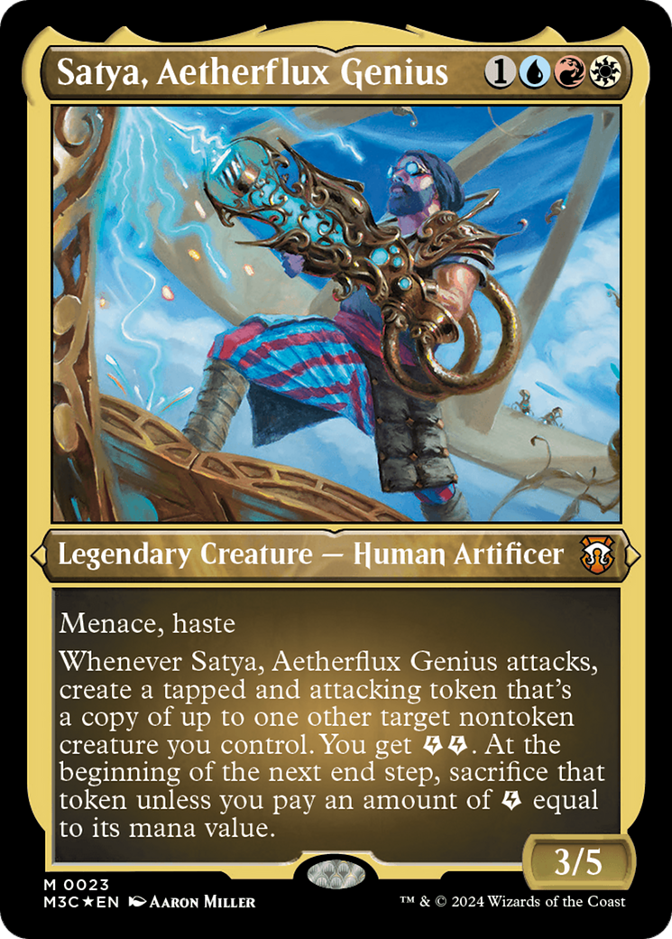 Satya, Aetherflux Genius (Foil Etched) [Modern Horizons 3 Commander] | The Time Vault CA