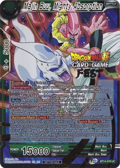 Majin Buu, Mighty Absorption (Card Game Fest 2022) (BT14-078) [Tournament Promotion Cards] | The Time Vault CA