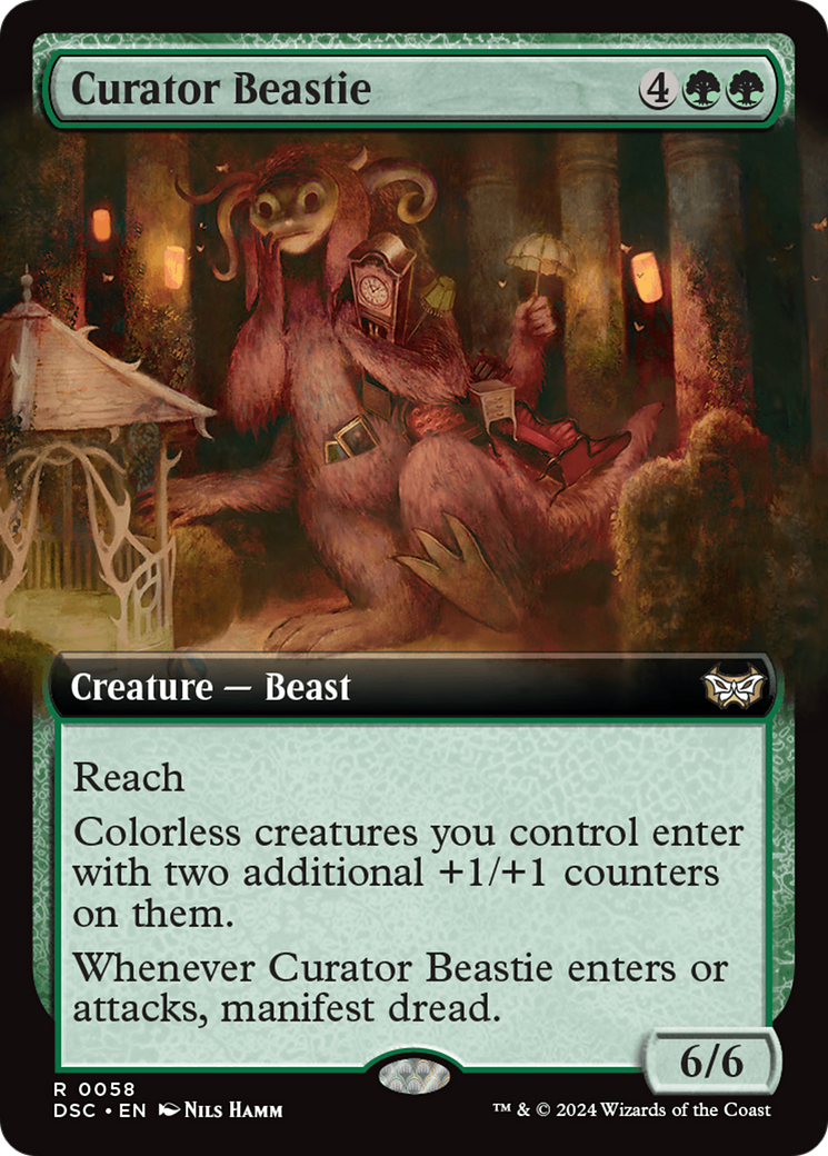 Curator Beastie (Extended Art) [Duskmourn: House of Horror Commander] | The Time Vault CA