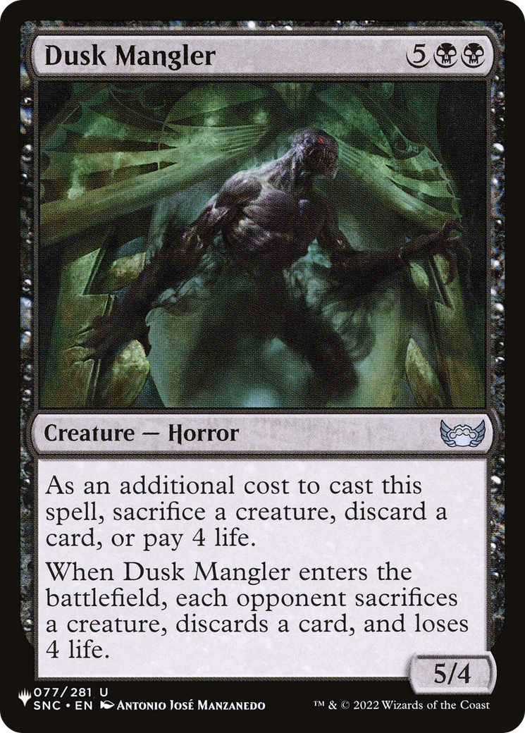 Dusk Mangler [The List Reprints] | The Time Vault CA