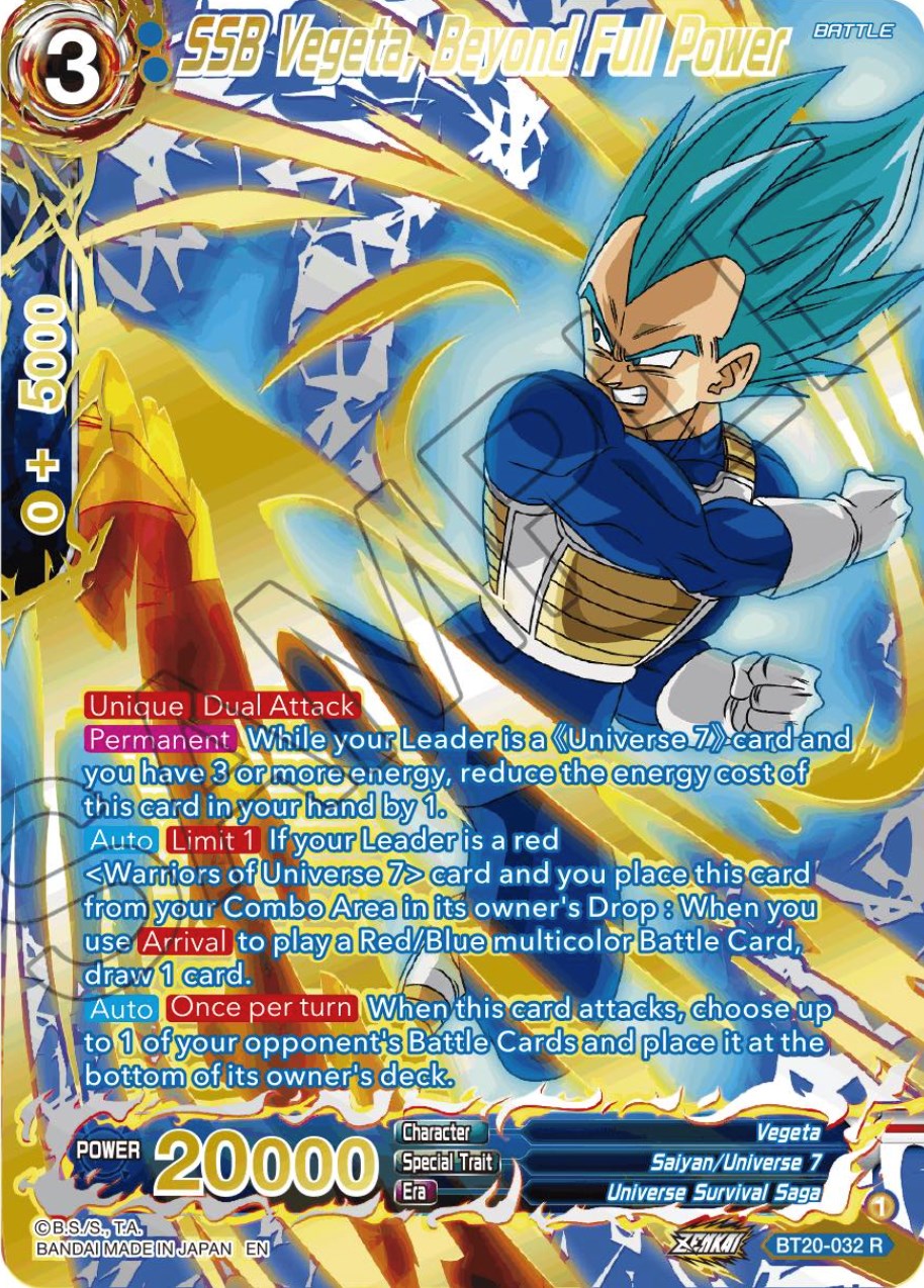 SSB Vegeta, Beyond Full Power (Gold-Stamped) (BT20-032) [Power Absorbed] | The Time Vault CA