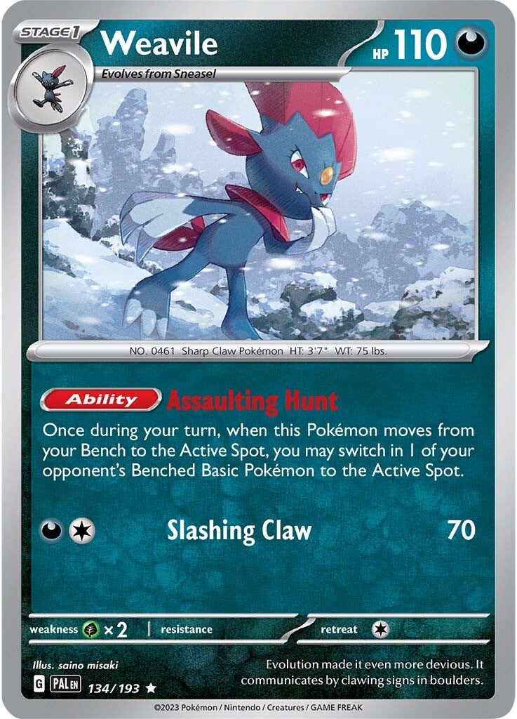 Weavile (134/193) [Scarlet & Violet: Paldea Evolved] | The Time Vault CA