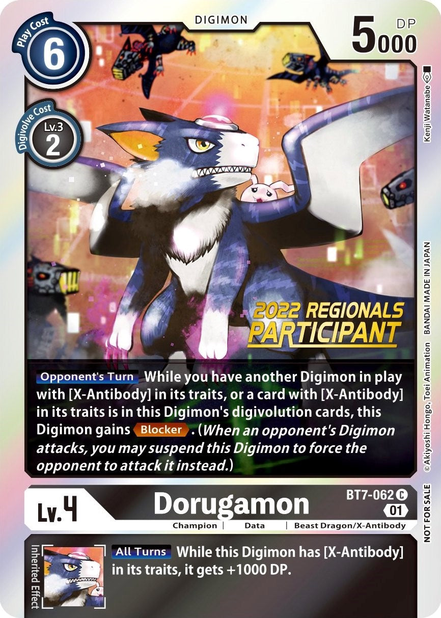 Dorugamon [BT7-062] (2022 Championship Offline Regional) (Online Participant) [Next Adventure Promos] | The Time Vault CA