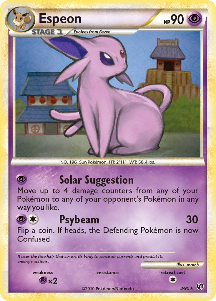 Espeon (2/90) (Cracked Ice Holo) (Theme Deck Exclusive) [HeartGold & SoulSilver: Unleashed] | The Time Vault CA