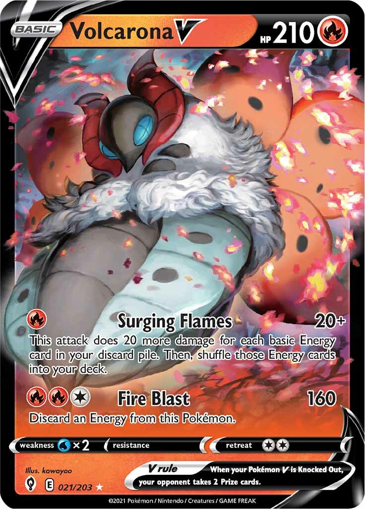 Volcarona V (021/203) [Sword & Shield: Evolving Skies] | The Time Vault CA