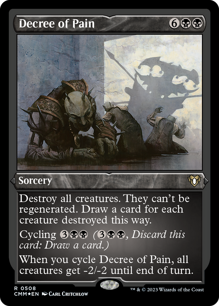 Decree of Pain (Foil Etched) [Commander Masters] | The Time Vault CA