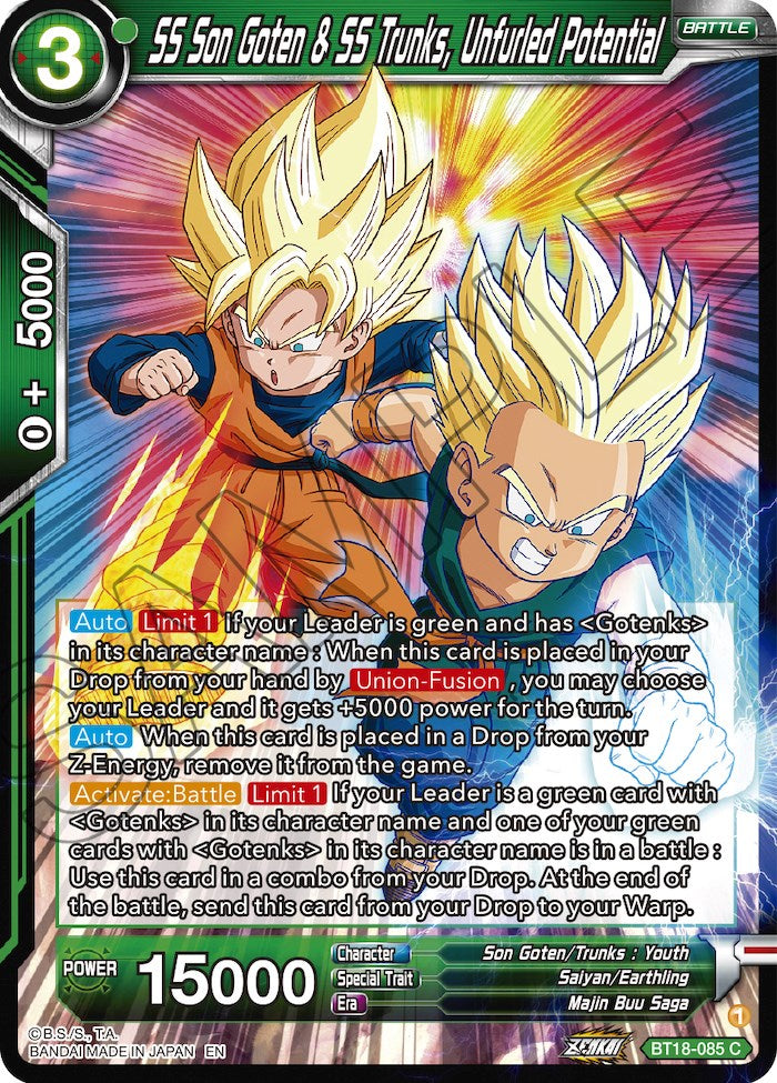 SS Son Goten & SS Trunks, Unfurled Potential (BT18-085) [Dawn of the Z-Legends] | The Time Vault CA