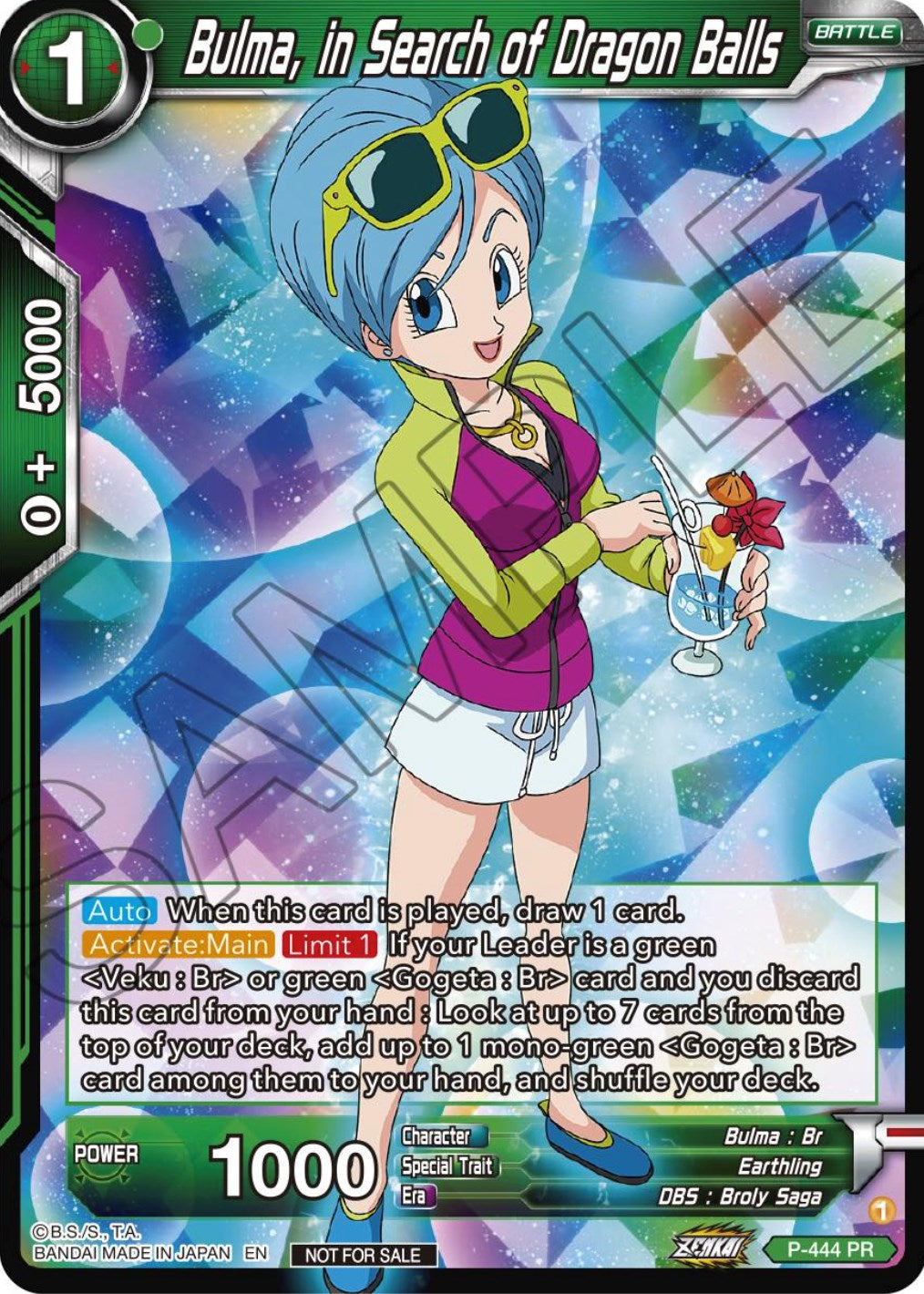 Bulma, In Search of Dragon Balls (Zenkai Series Tournament Pack Vol.2) (P-444) [Tournament Promotion Cards] | The Time Vault CA