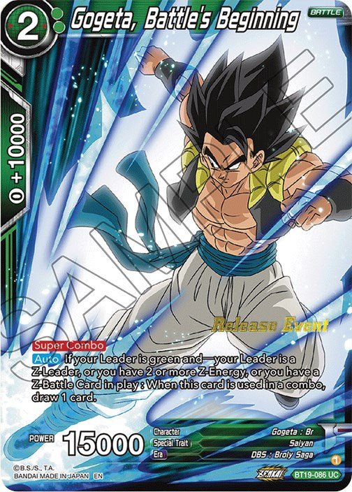 Gogeta, Battle's Beginning (Fighter's Ambition Holiday Pack) (BT19-086) [Tournament Promotion Cards] | The Time Vault CA