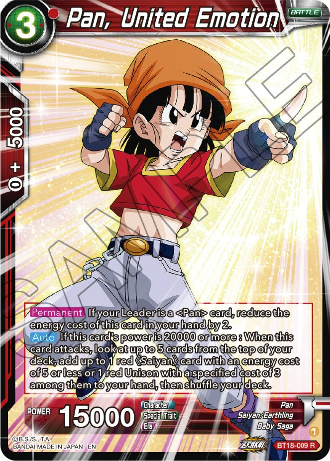 Pan, United Emotion (BT18-009) [Dawn of the Z-Legends] | The Time Vault CA