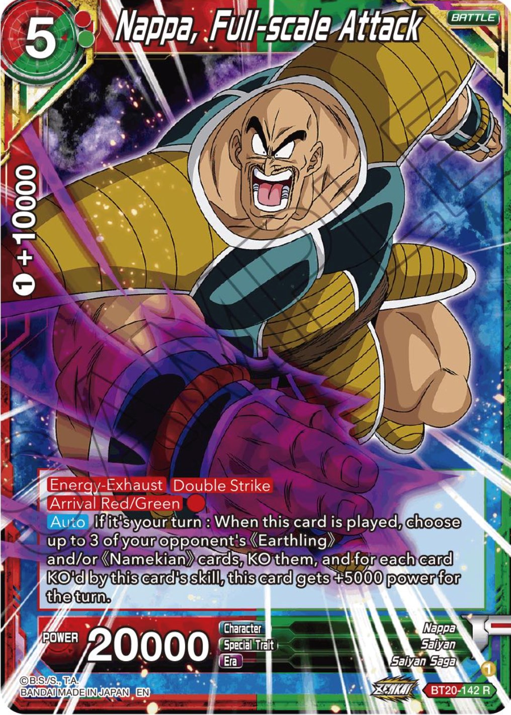 Nappa, Full-scale Attack (BT20-142) [Power Absorbed] | The Time Vault CA