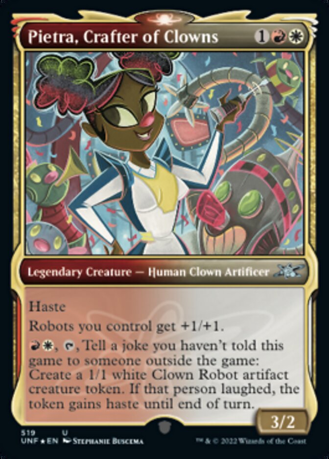 Pietra, Crafter of Clowns (Showcase) (Galaxy Foil) [Unfinity] | The Time Vault CA