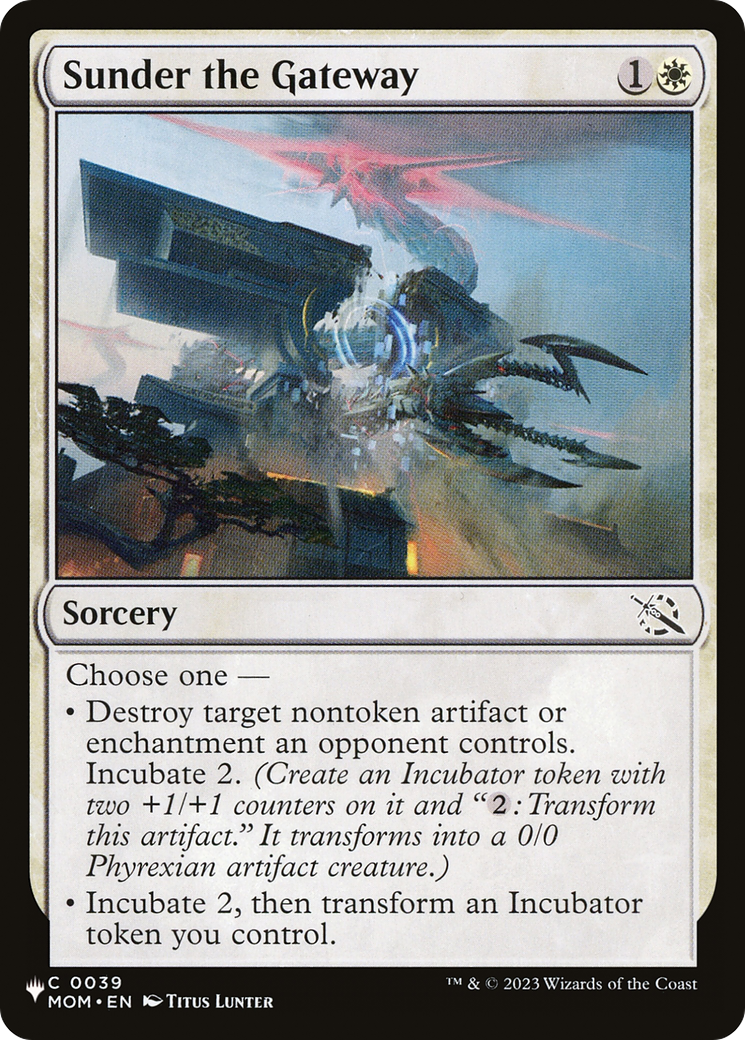 Sunder the Gateway [The List] | The Time Vault CA