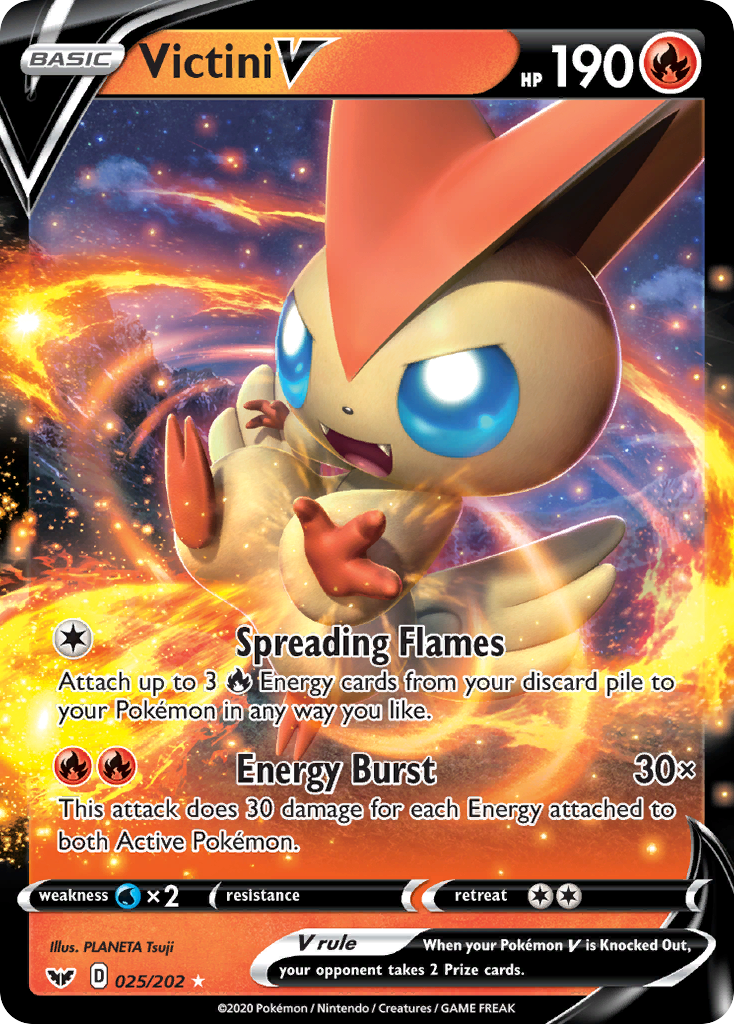 Victini V (025/202) [Sword & Shield: Base Set] | The Time Vault CA