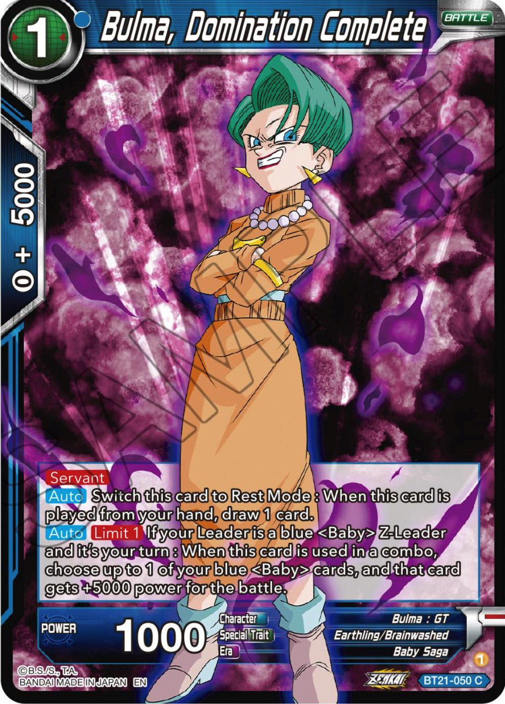 Bulma, Domination Complete (BT21-050) [Wild Resurgence] | The Time Vault CA