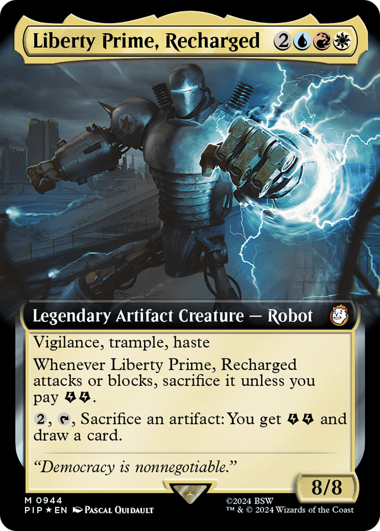 Liberty Prime, Recharged (Extended Art) (Surge Foil) [Fallout] | The Time Vault CA