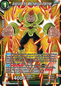 Android 16, Mechanical Partner (Rare) (BT13-113) [Supreme Rivalry] | The Time Vault CA