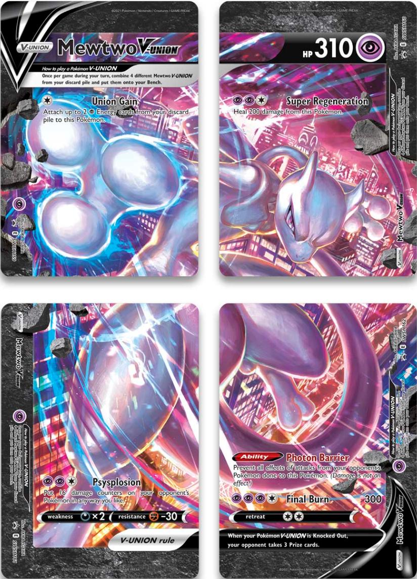 Mewtwo V-Union (Set of 4) [Sword & Shield: Black Star Promos] | The Time Vault CA