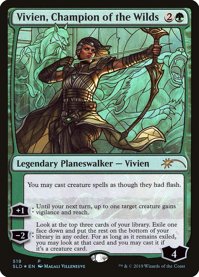 Vivien, Champion of the Wilds (Stained Glass) [Secret Lair Drop Promos] | The Time Vault CA